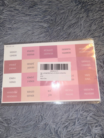 Laminated Bible Tabs (Pink & White)