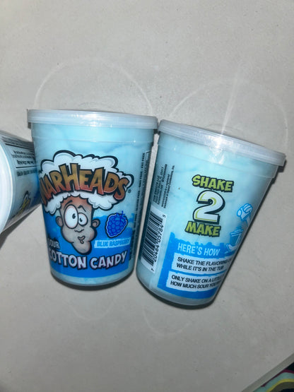 Warheads Sour Cotton Candy Blue Raspberry Tub/with Shaker Pak!